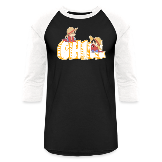 Luffy Chill - Baseball T-Shirt - black/white