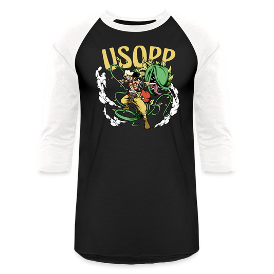 God Usopp - Baseball T-Shirt - black/white