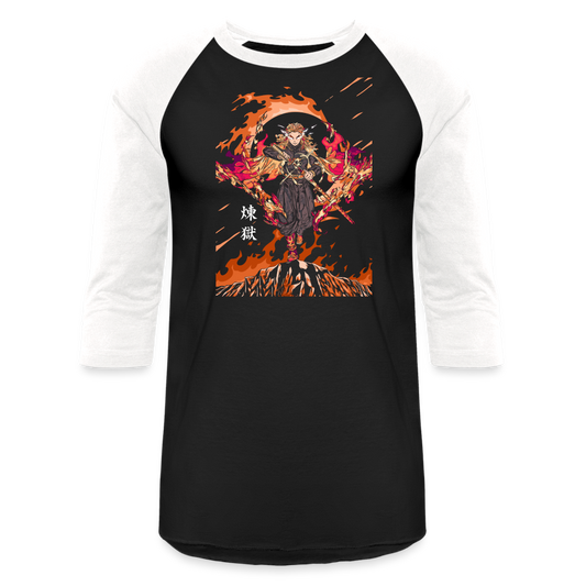 Flame Hashira - Baseball T-Shirt - black/white