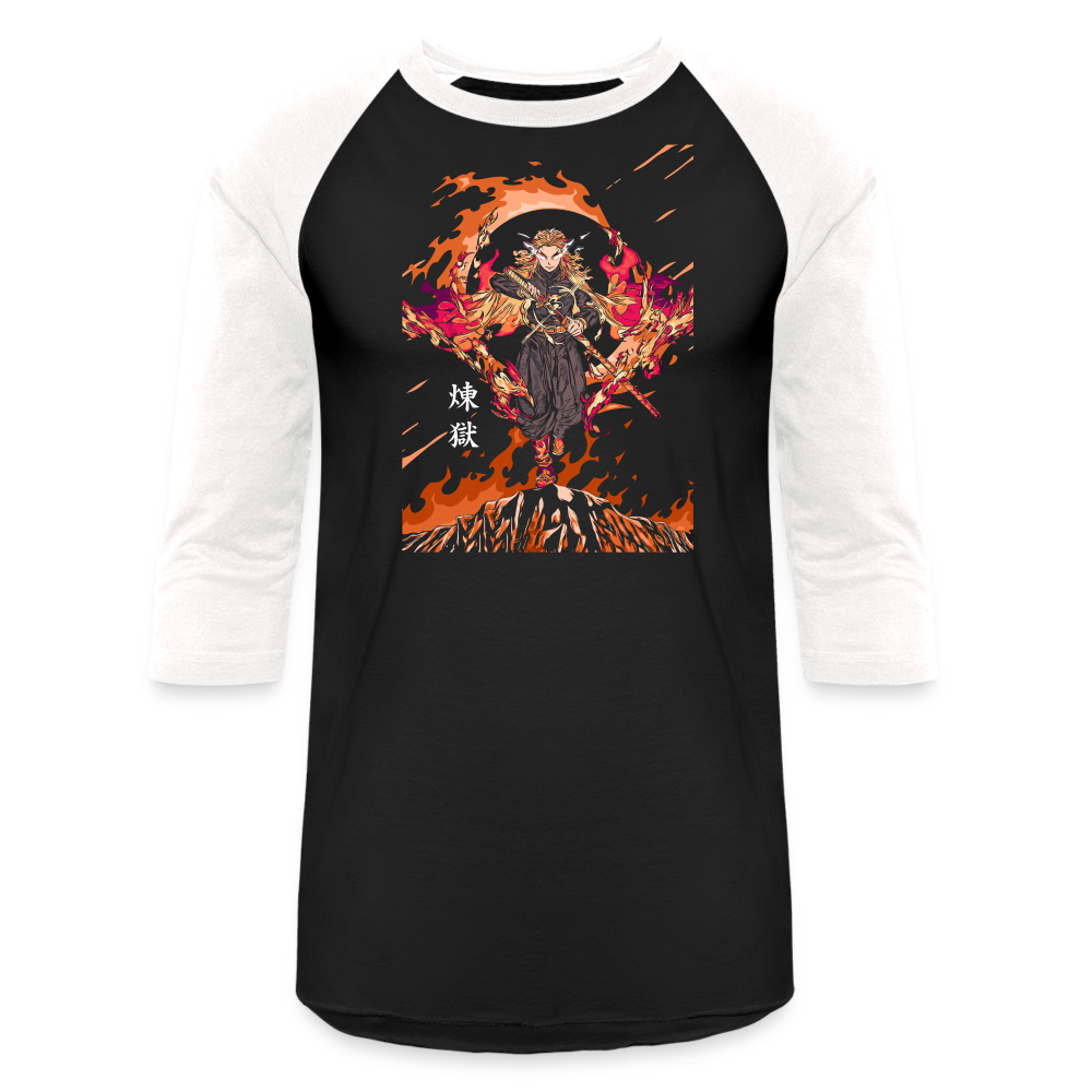 Flame Hashira - Baseball T-Shirt - black/white