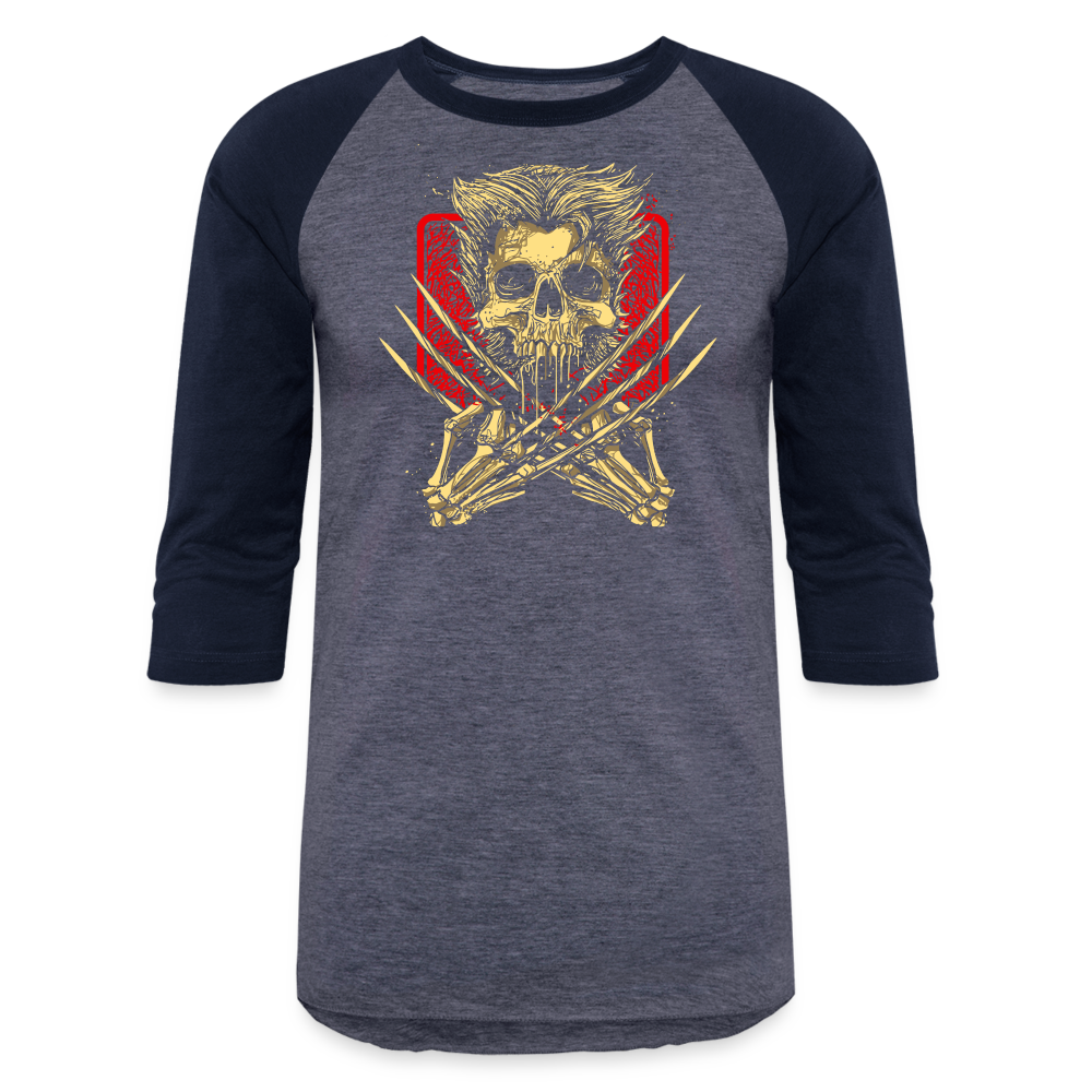 Wolverine's Bones - Baseball T-Shirt - heather blue/navy