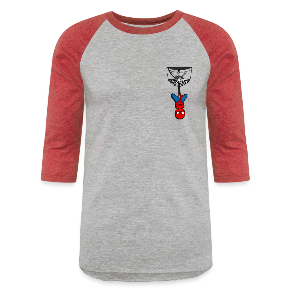 Web Slinger - Baseball T-Shirt - heather gray/red