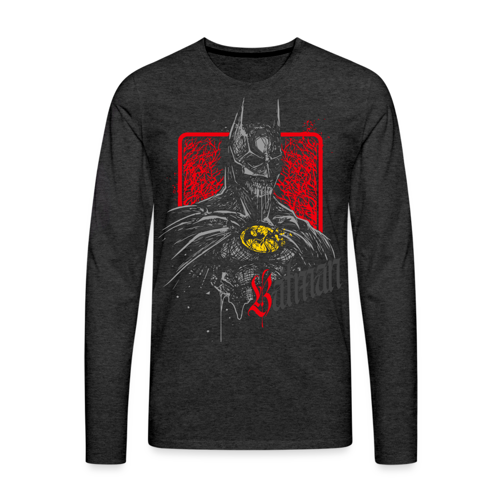 Shattered Batman - Men's Premium Long Sleeve T-Shirt - charcoal grey
