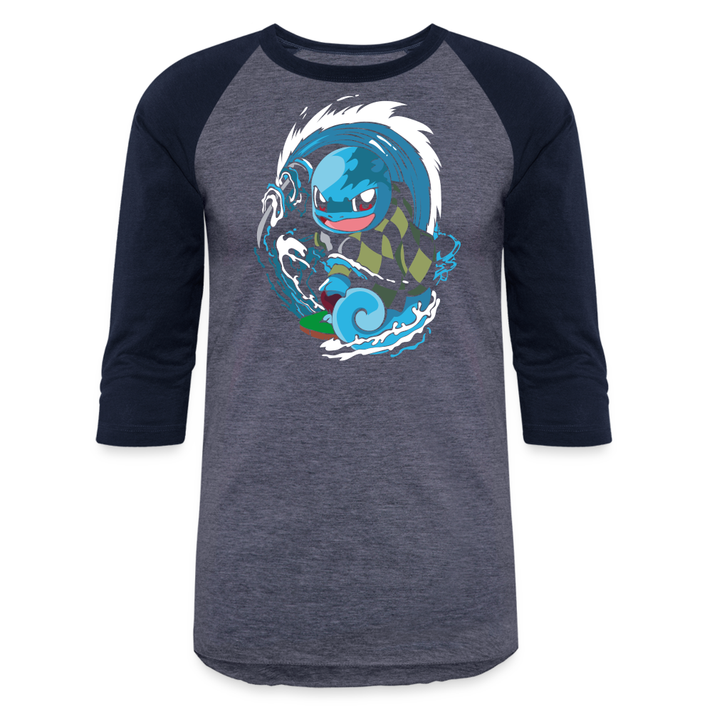 Water Breathing - Baseball T-Shirt - heather blue/navy
