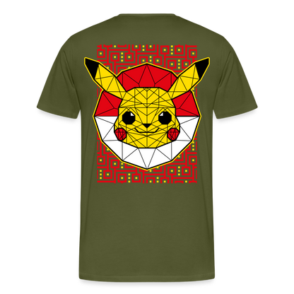 Stained Glass Pikachu - Men's Premium T-Shirt - olive green