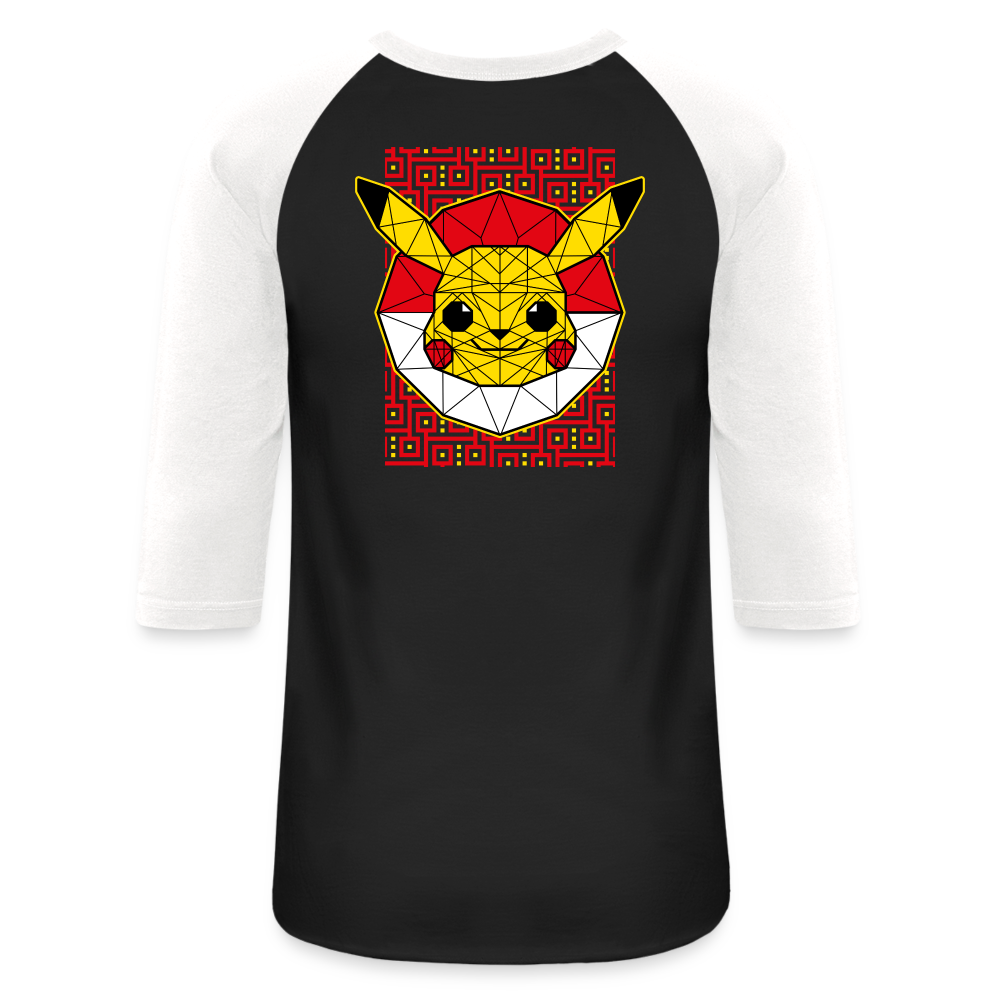 Stained Glass Pikachu - Baseball T-Shirt - black/white