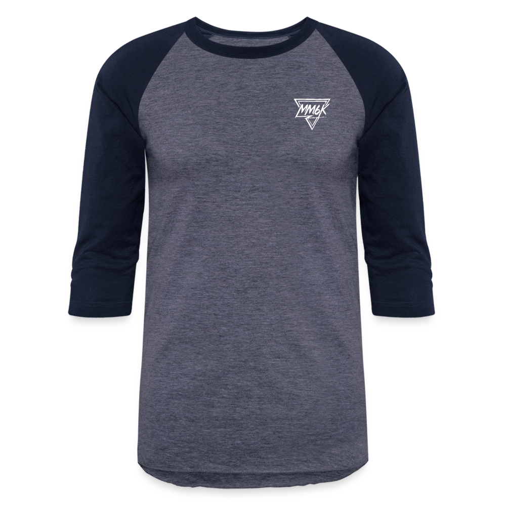 Stained Glass Pikachu - Baseball T-Shirt - heather blue/navy