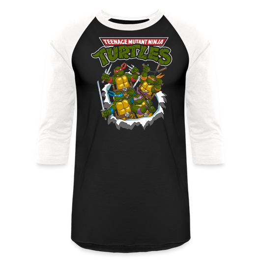 Turtle Power - Baseball T-Shirt - black/white