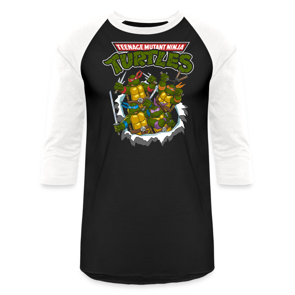 Turtle Power - Baseball T-Shirt - black/white