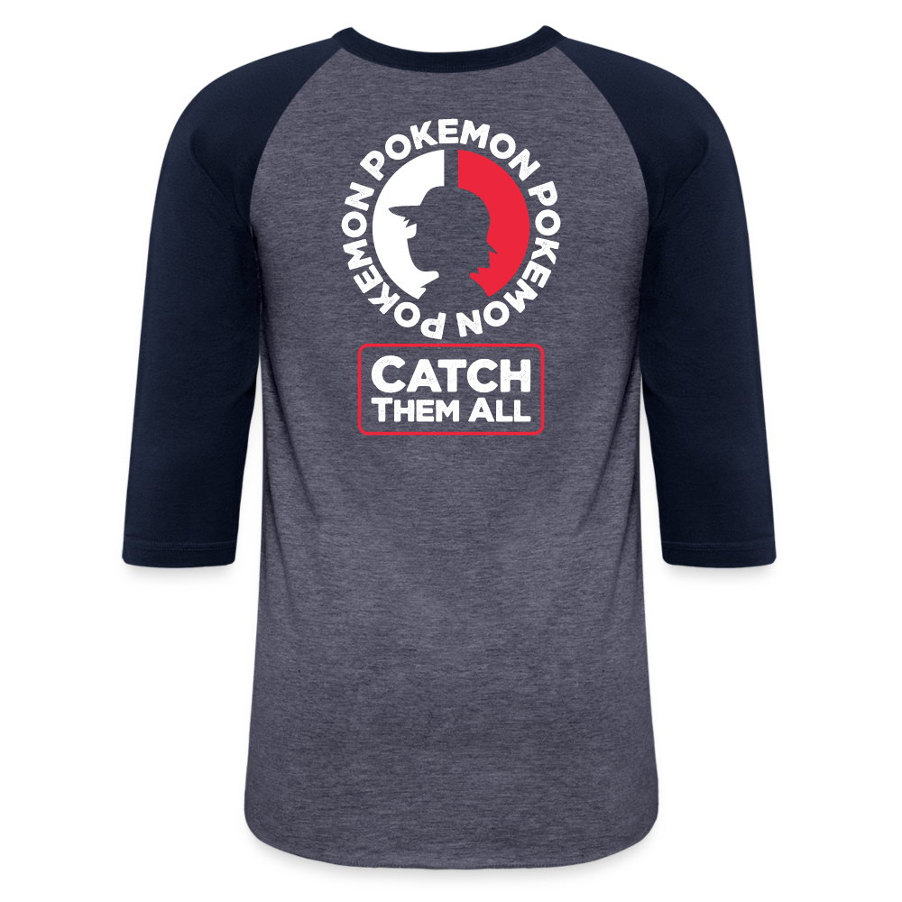 Catch Them All - Baseball T-Shirt - heather blue/navy