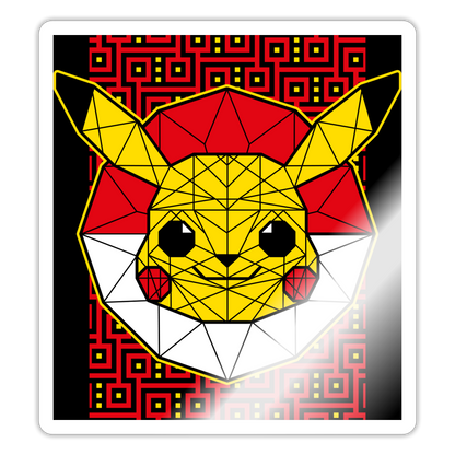 Stained Glass Pikachu - Sticker - white glossy