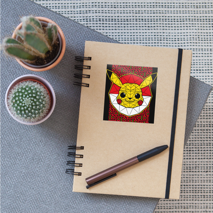 Stained Glass Pikachu - Sticker - transparent glossy