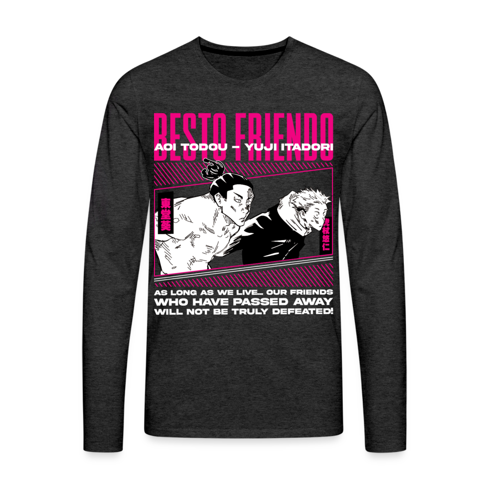 Besto Friendo - Men's Premium Long Sleeve T-Shirt - charcoal grey