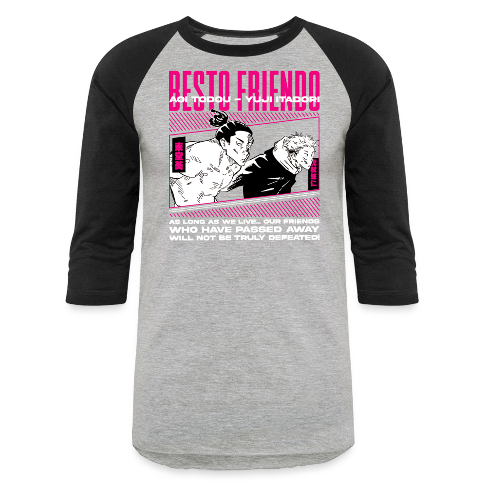 Besto Friendo - Baseball T-Shirt - heather gray/black