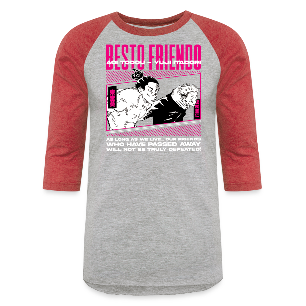 Besto Friendo - Baseball T-Shirt - heather gray/red