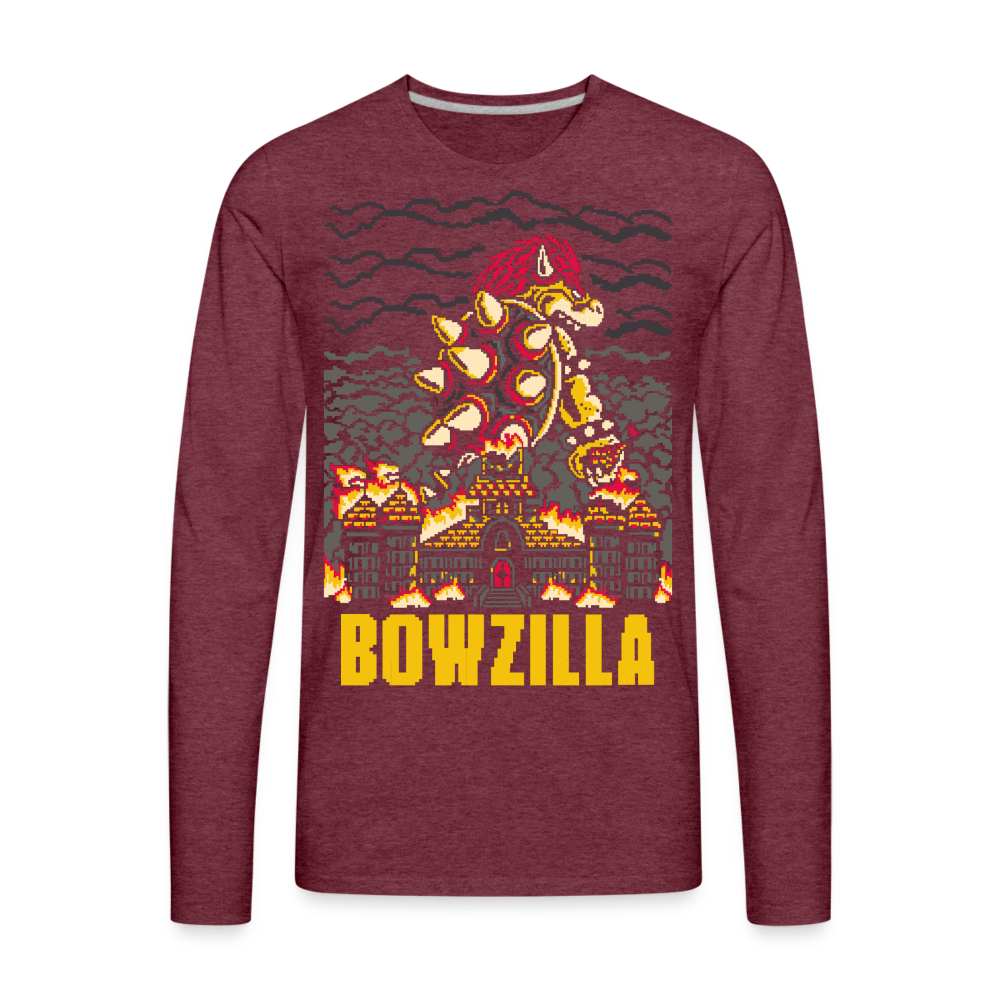 Bowzilla - Men's Premium Long Sleeve T-Shirt - heather burgundy