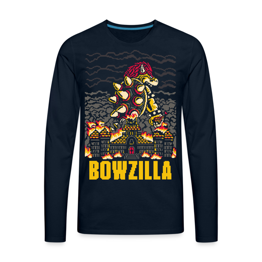 Bowzilla - Men's Premium Long Sleeve T-Shirt - deep navy