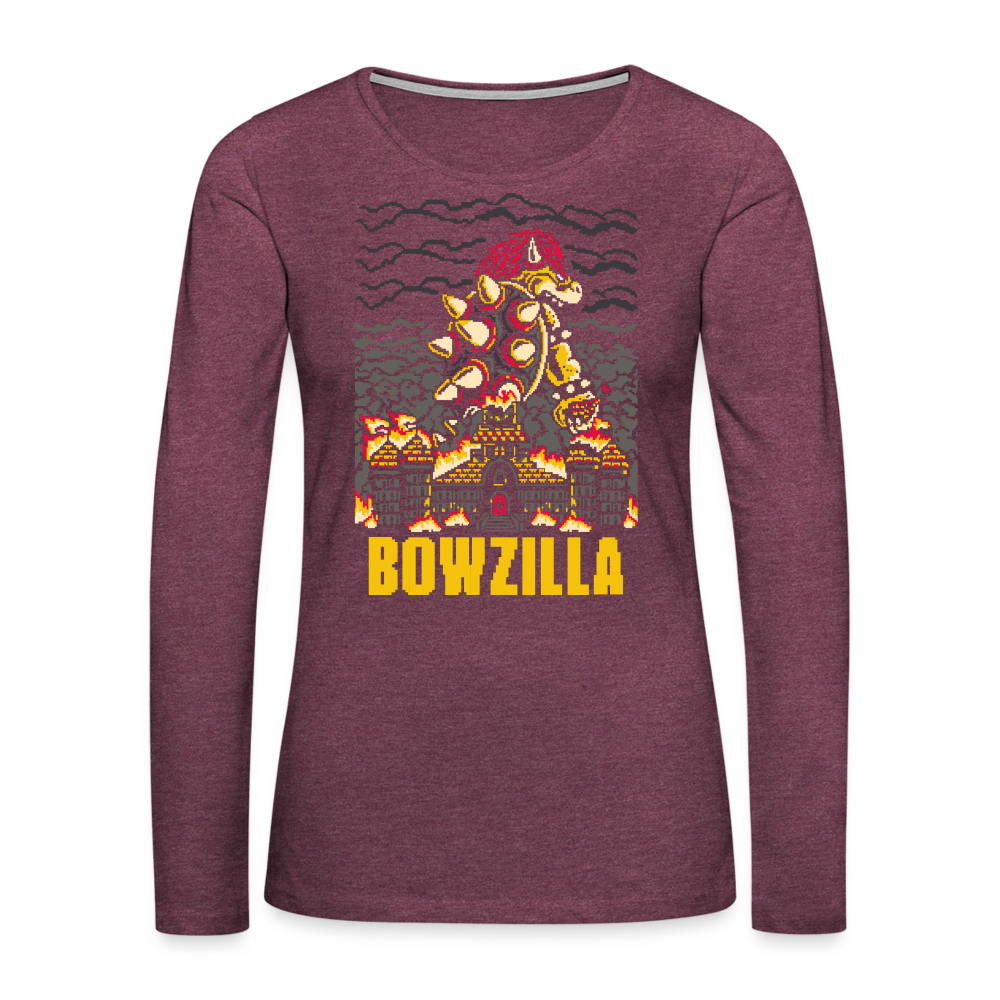 Bowzilla - Women's Premium Long Sleeve T-Shirt - heather burgundy