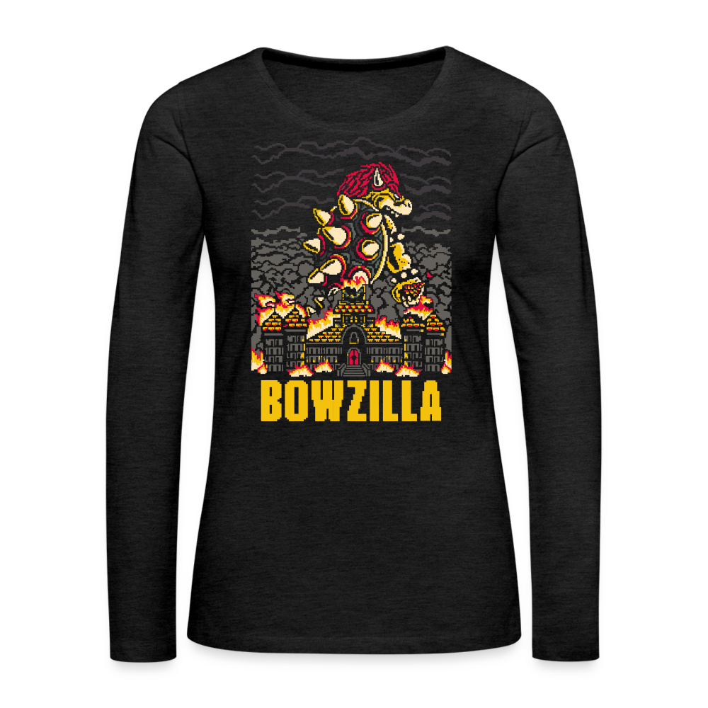 Bowzilla - Women's Premium Long Sleeve T-Shirt - charcoal grey