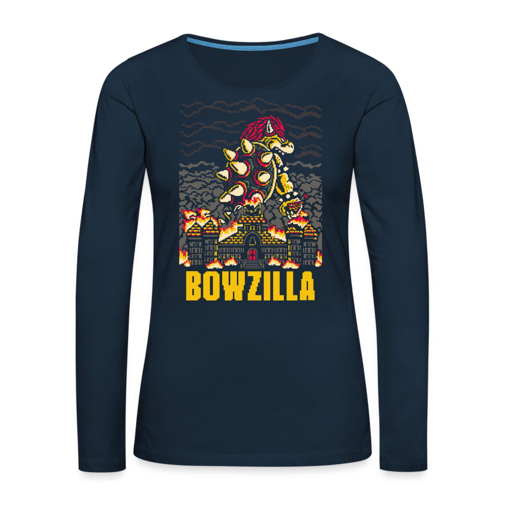 Bowzilla - Women's Premium Long Sleeve T-Shirt - deep navy