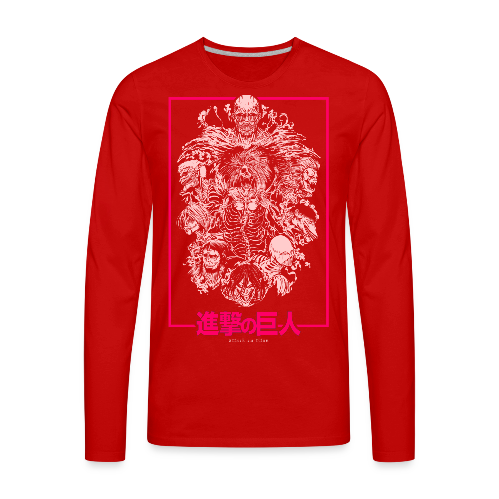 Titan Collage - Men's Premium Long Sleeve T-Shirt - red