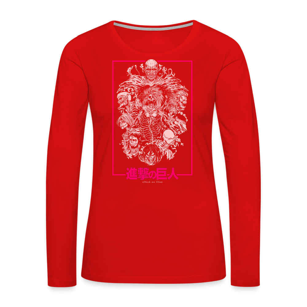 Titan Collage - Women's Premium Long Sleeve T-Shirt - red