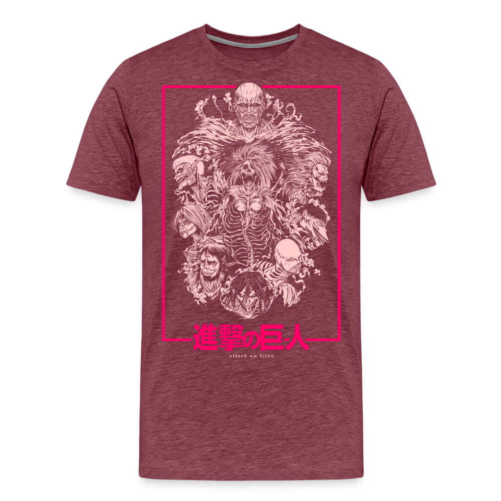 Titan Collage - Men's Premium T-Shirt - heather burgundy
