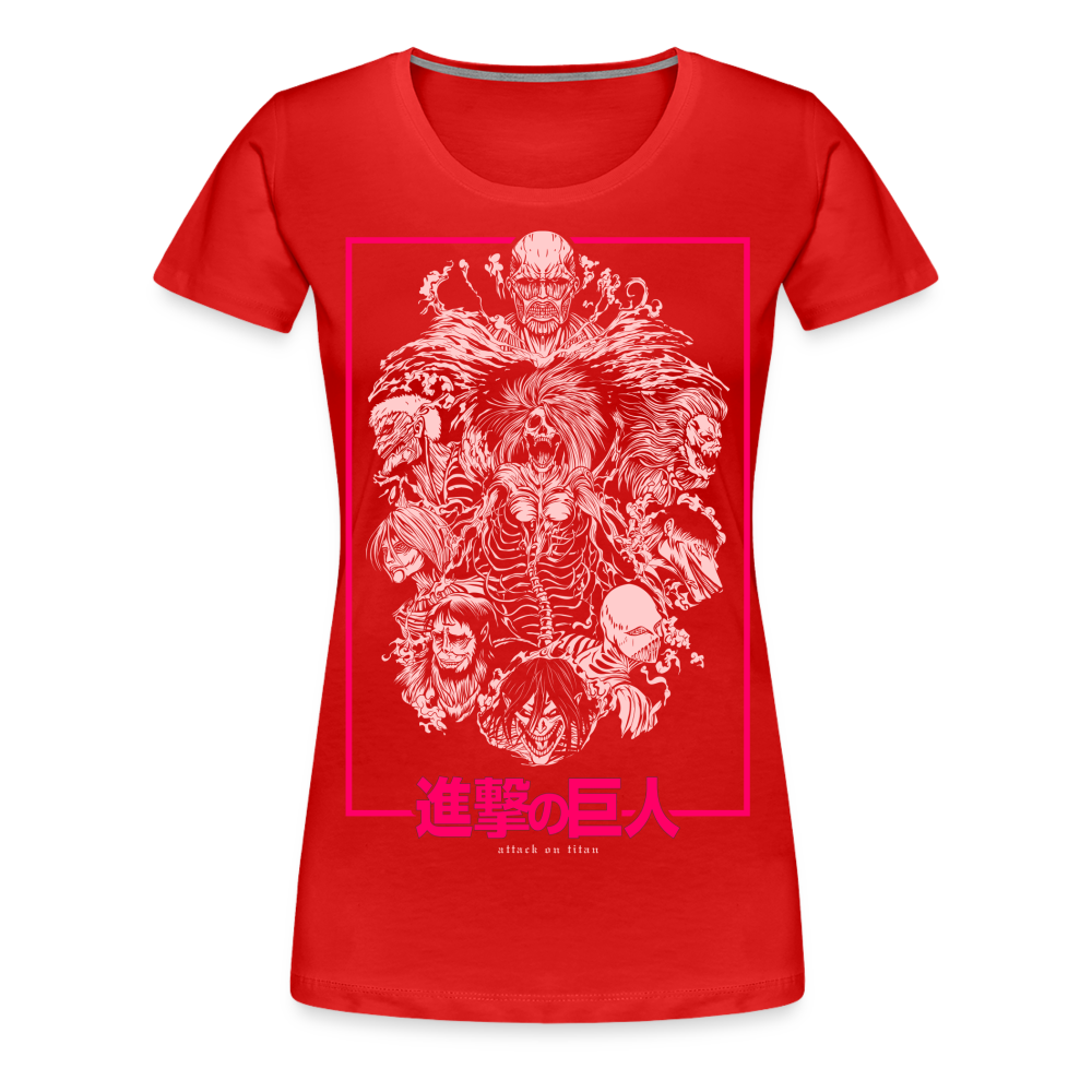 Titan Collage - Women’s Premium T-Shirt - red