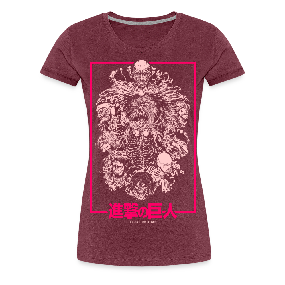 Titan Collage - Women’s Premium T-Shirt - heather burgundy