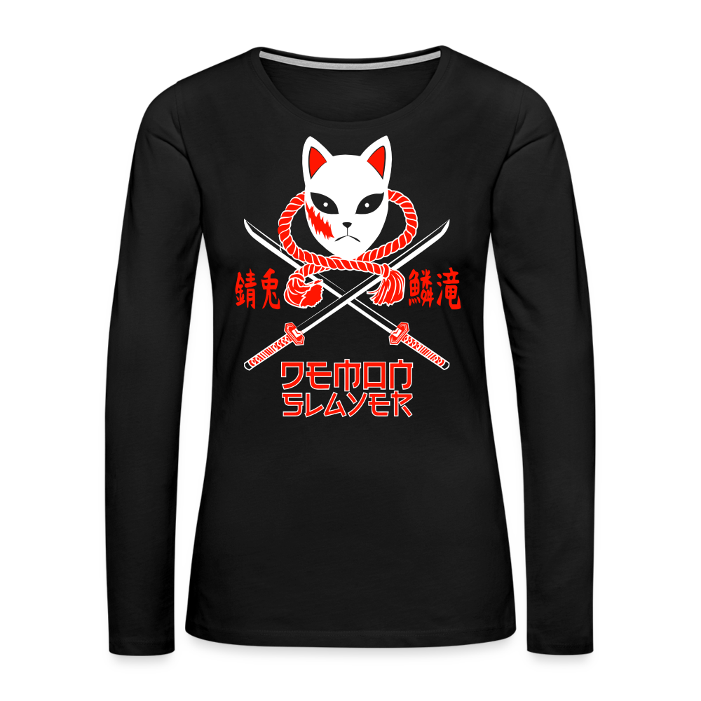 Kitsune Mask - Women's Premium Long Sleeve T-Shirt - black