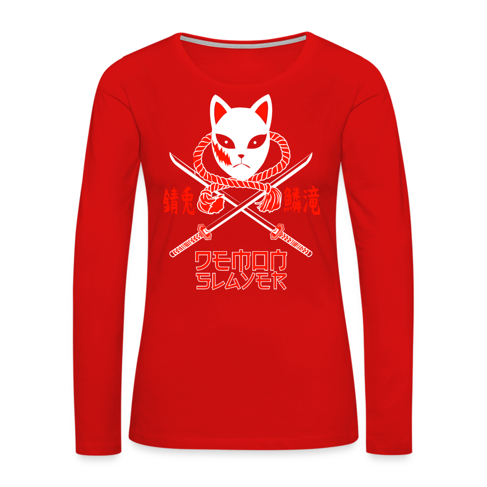 Kitsune Mask - Women's Premium Long Sleeve T-Shirt - red