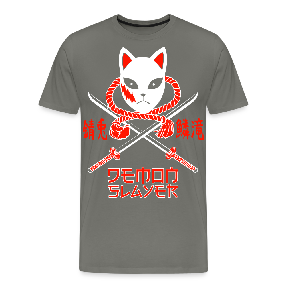 Kitsune Mask - Men's Premium T-Shirt - asphalt gray