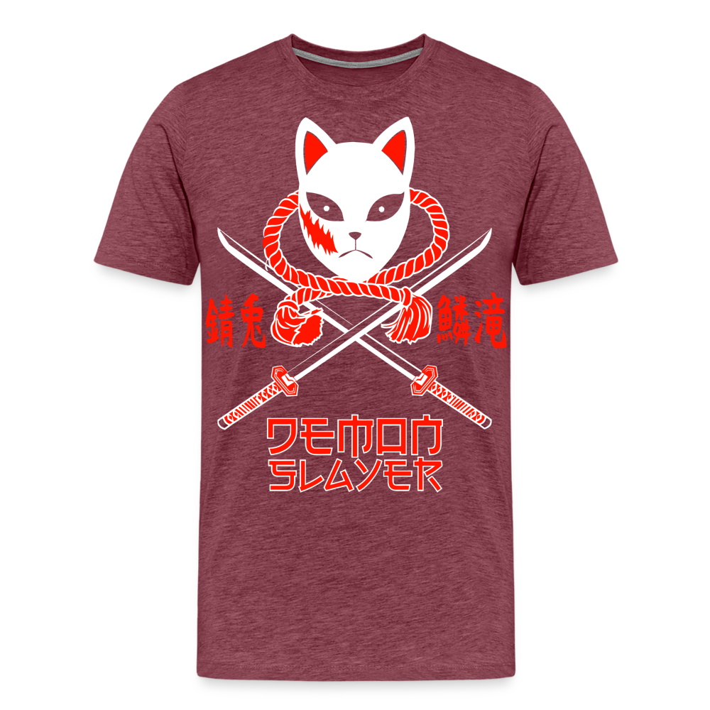 Kitsune Mask - Men's Premium T-Shirt - heather burgundy