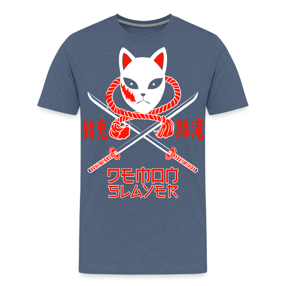 Kitsune Mask - Men's Premium T-Shirt - heather blue