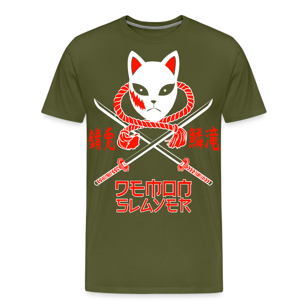 Kitsune Mask - Men's Premium T-Shirt - olive green