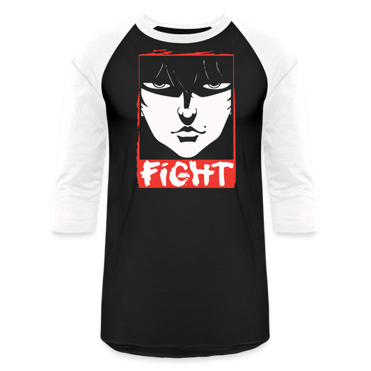 FIGHT - Baseball T-Shirt - black/white